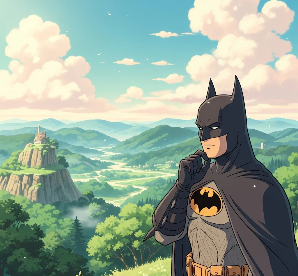 Batman coloring page featuring the Dark Knight in action pose