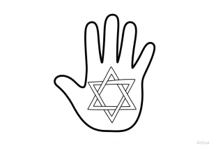 Beautiful printable Jewish coloring page featuring traditional symbols and festive designs for kids