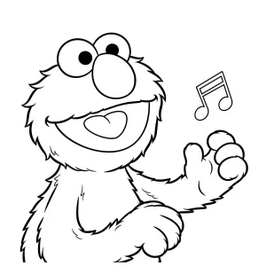 Elmo smiling and waving printable coloring sheet for kids