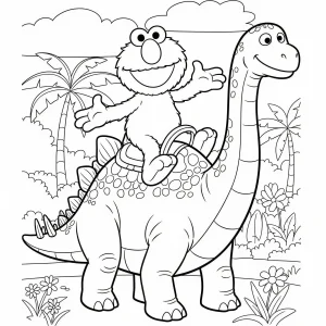 Free printable Elmo coloring page for kids – fun Sesame Street coloring sheet featuring Elmo in various playful scenes