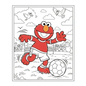 Free printable Elmo coloring page for kids – fun Sesame Street coloring sheet featuring Elmo in various playful scenes