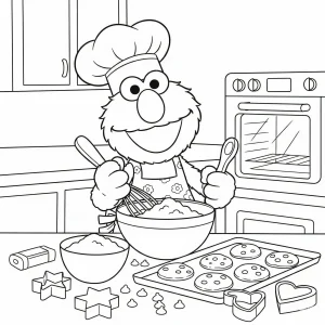 Free printable Elmo coloring page for kids – fun Sesame Street coloring sheet featuring Elmo in various playful scenes