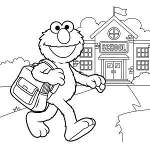 Free printable Elmo coloring page for kids – fun Sesame Street coloring sheet featuring Elmo in various playful scenes
