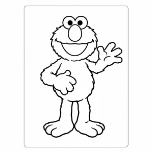 Free printable Elmo coloring page for kids – fun Sesame Street coloring sheet featuring Elmo in various playful scenes
