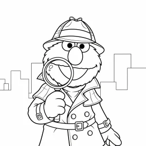 Free printable Elmo coloring page for kids – fun Sesame Street coloring sheet featuring Elmo in various playful scenes