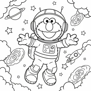 Free printable Elmo coloring page for kids – fun Sesame Street coloring sheet featuring Elmo in various playful scenes