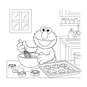Free printable Elmo coloring page for kids – fun Sesame Street coloring sheet featuring Elmo in various playful scenes