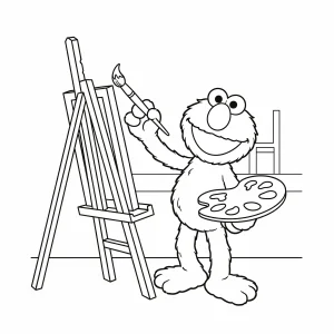 Free printable Elmo coloring page for kids – fun Sesame Street coloring sheet featuring Elmo in various playful scenes