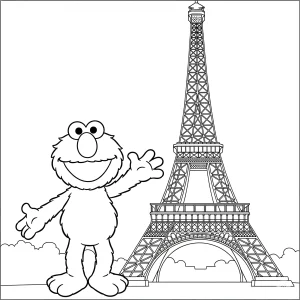 Free printable Elmo coloring page for kids – fun Sesame Street coloring sheet featuring Elmo in various playful scenes