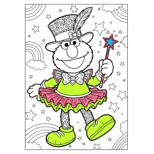 Free printable Elmo coloring page for kids – fun Sesame Street coloring sheet featuring Elmo in various playful scenes