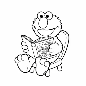 Free printable Elmo coloring page for kids – fun Sesame Street coloring sheet featuring Elmo in various playful scenes