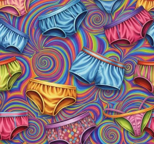 Colorful wallpaper-inspired underwear with stylish patterns and comfortable fit