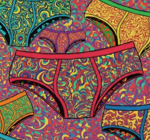 Colorful wallpaper-inspired underwear with stylish patterns and comfortable fit