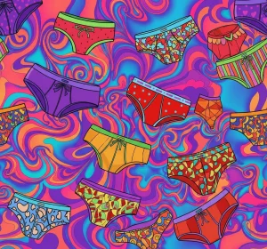 Colorful wallpaper-inspired underwear with stylish patterns and comfortable fit
