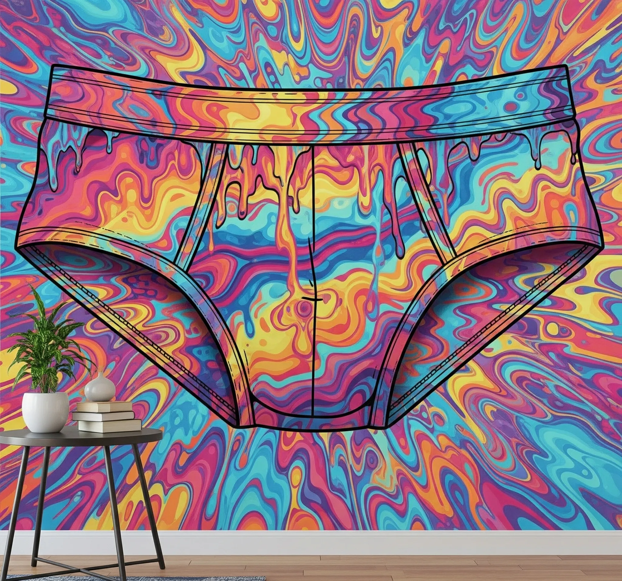 Colorful wallpaper-inspired underwear with stylish patterns and comfortable fit