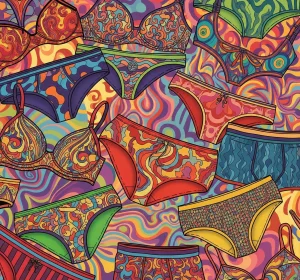 Colorful wallpaper-inspired underwear with stylish patterns and comfortable fit