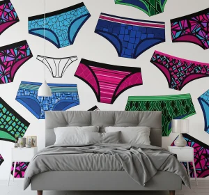 Colorful wallpaper-inspired underwear with stylish patterns and comfortable fit
