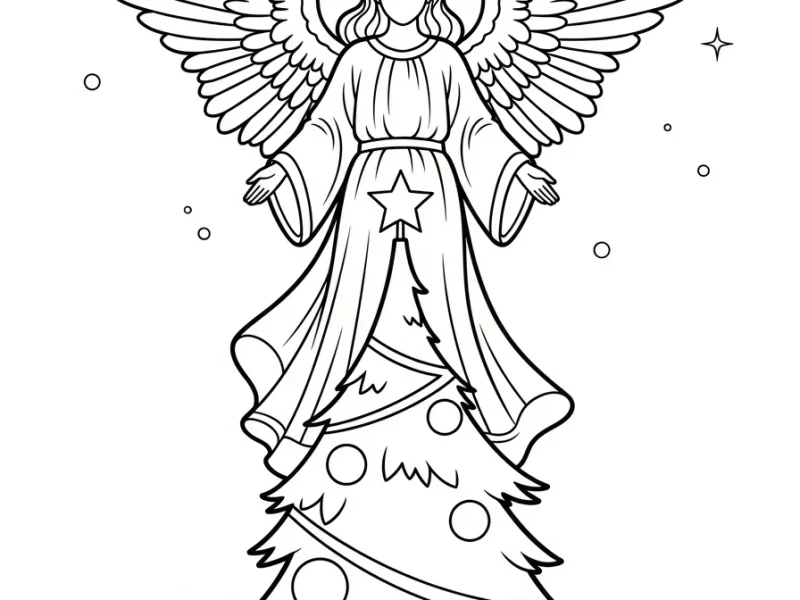 Angel Coloring Pages - Free printable coloring page