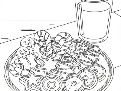 Christmas cookies coloring pages - Free printable coloring page