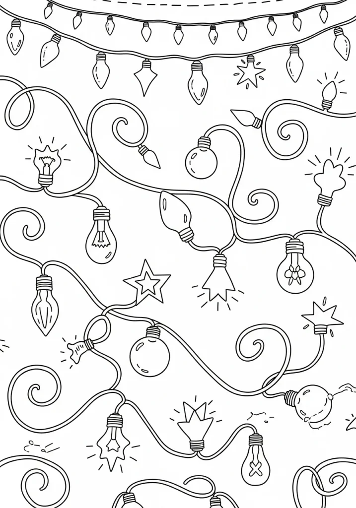 christmas lights coloring pages