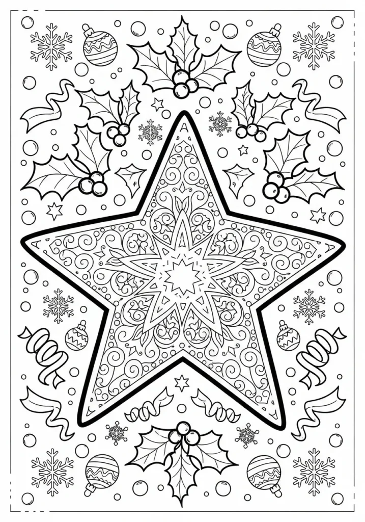 christmas star coloring pages