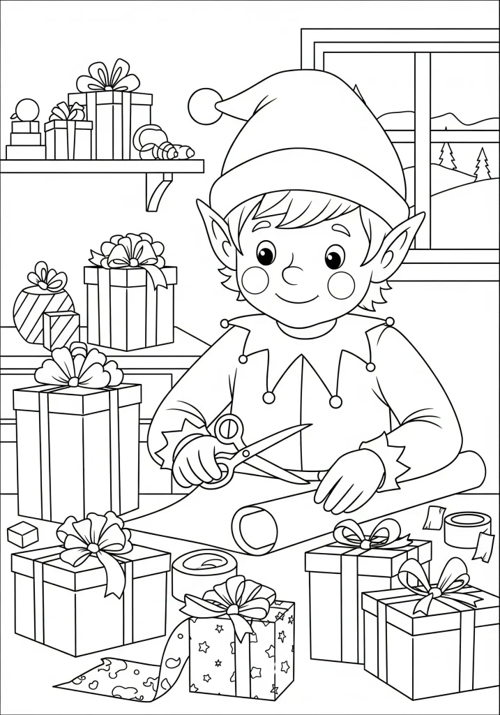 elf coloring pages