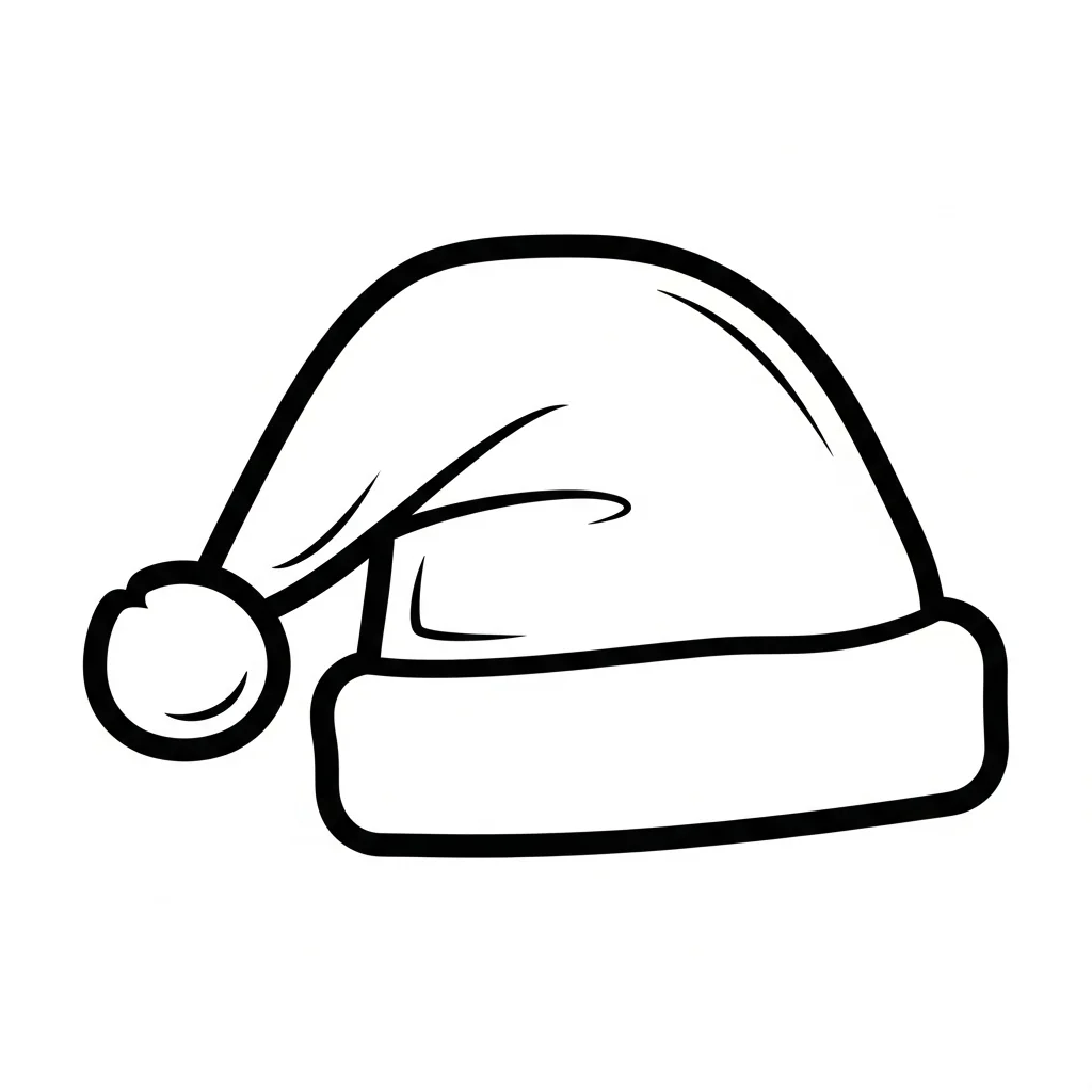 santa hat colorring pages