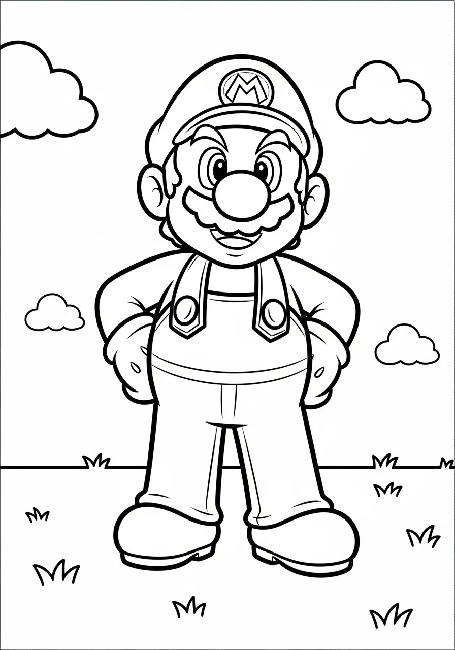 mario coloring pages for toddlers