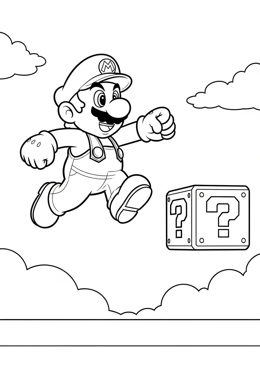 mario coloring pages for kids
