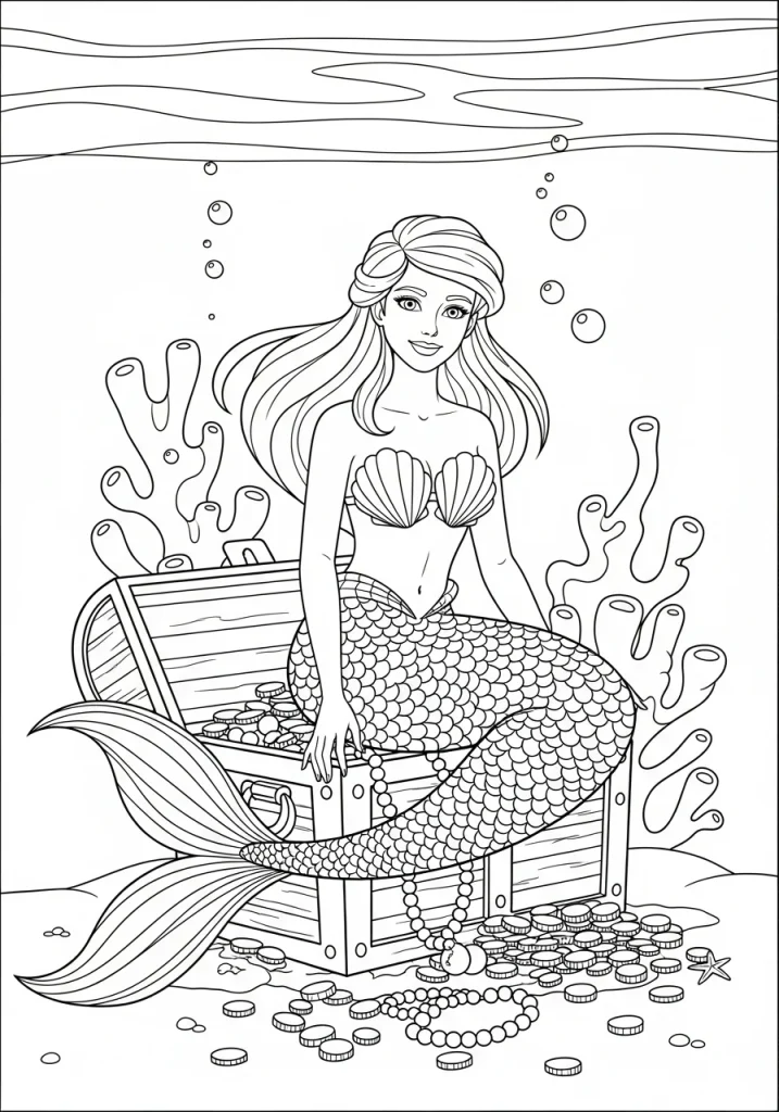 free mermaid coloring sheets