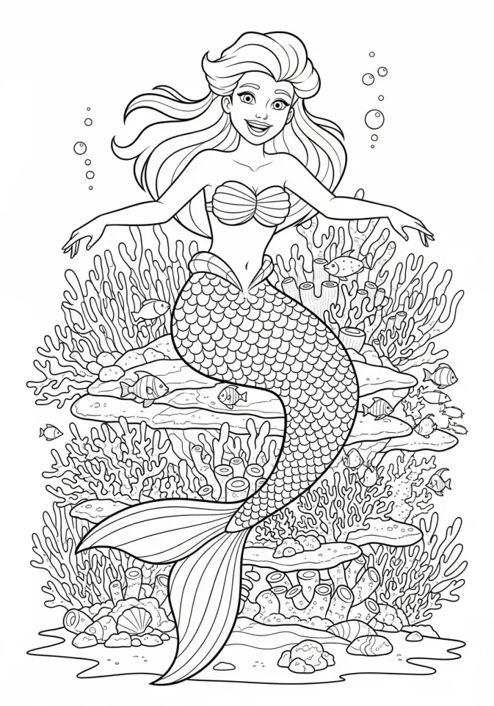 mermaid coloring sheets