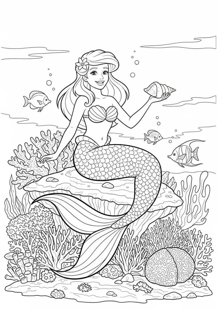the little mermaid coloring pages