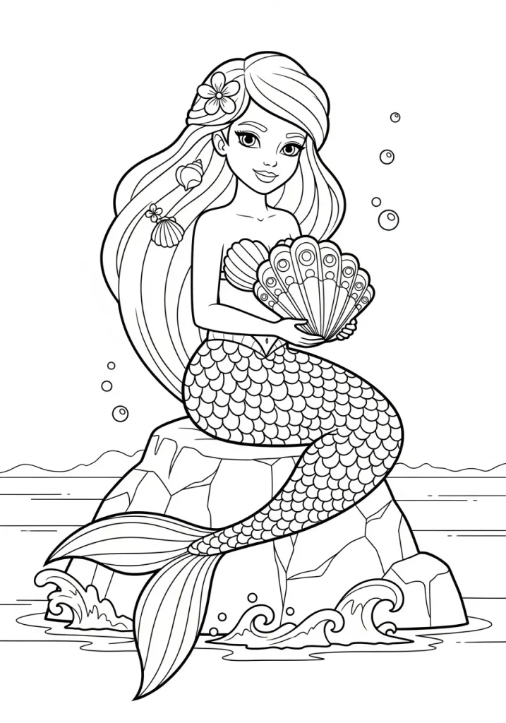 mermaid coloring pages free printable