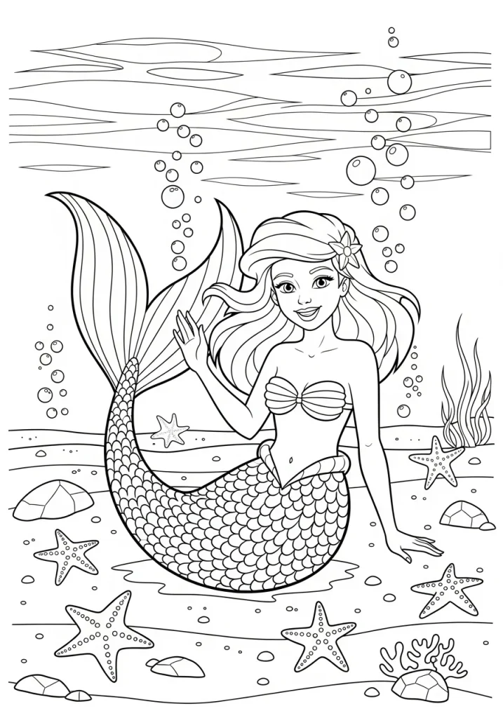 the little mermaid coloring pages
