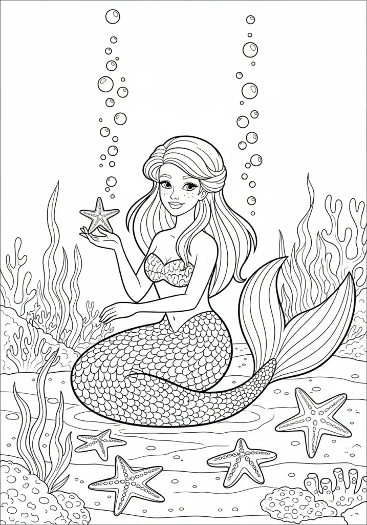 free the little mermaid coloring pages