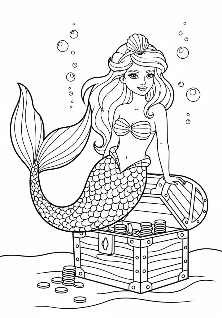 free mermaid coloring pages