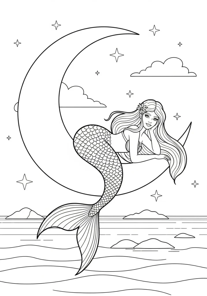 mermaid coloring pages printable