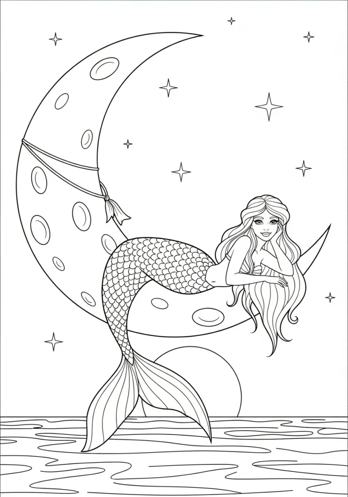 mermaid coloring pages pdf free