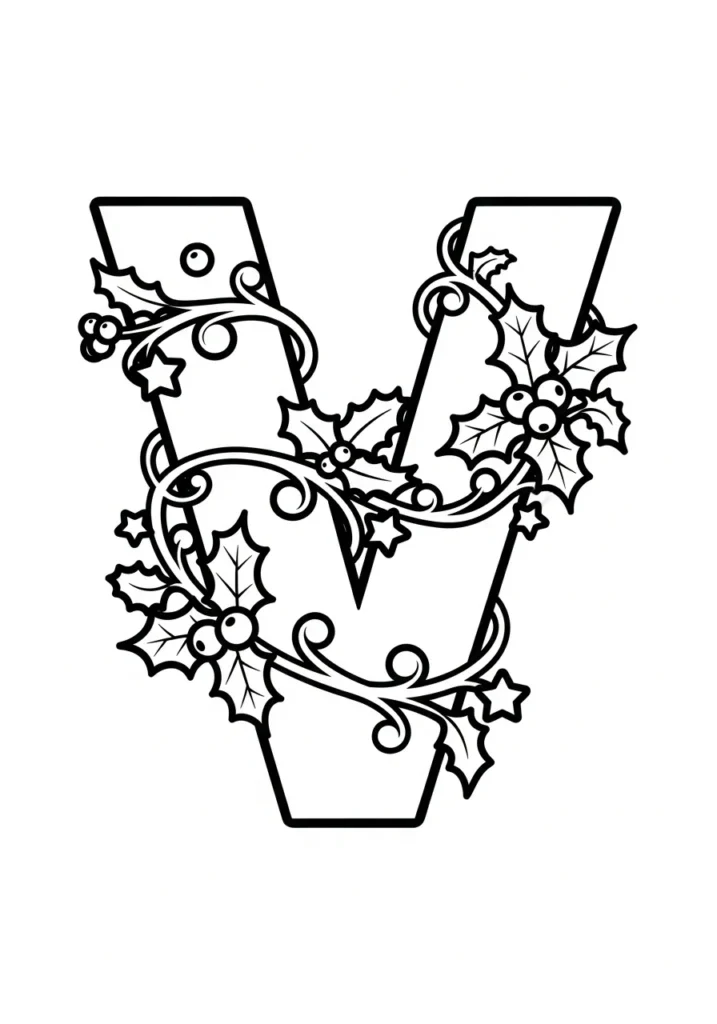 Christmas Alphabet Coloring Pages