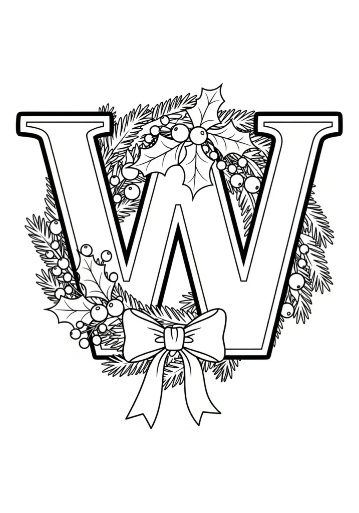 Christmas Alphabet Coloring Pages