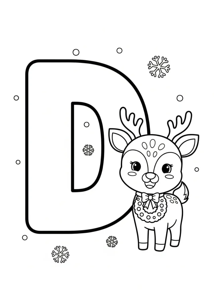Christmas Alphabet Coloring Pages