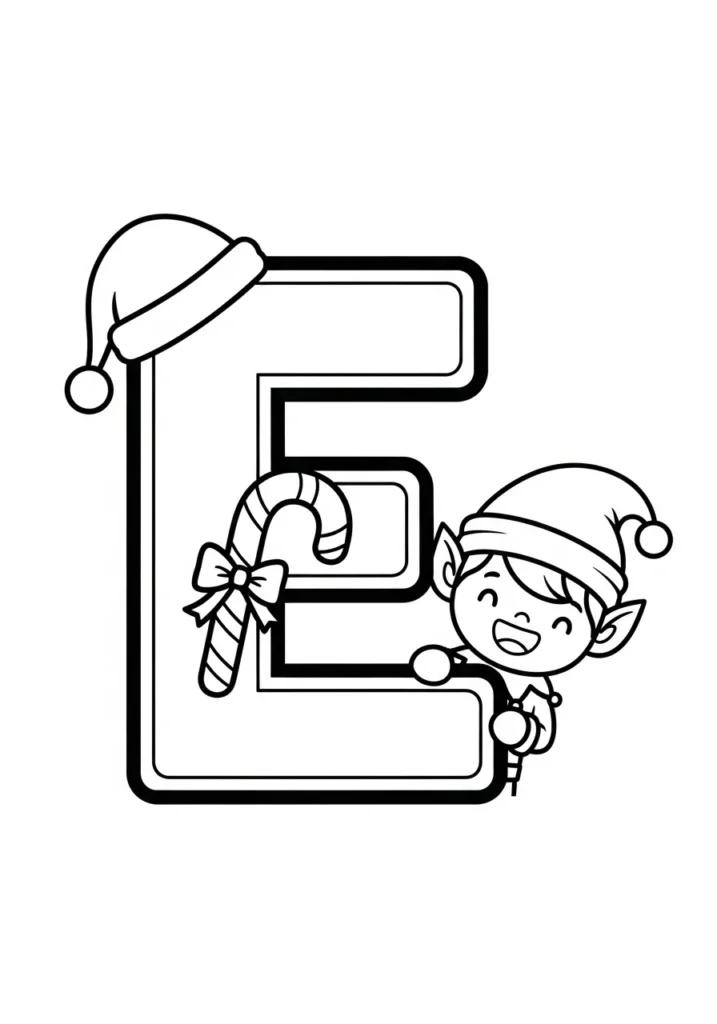 Christmas Alphabet Coloring Pages