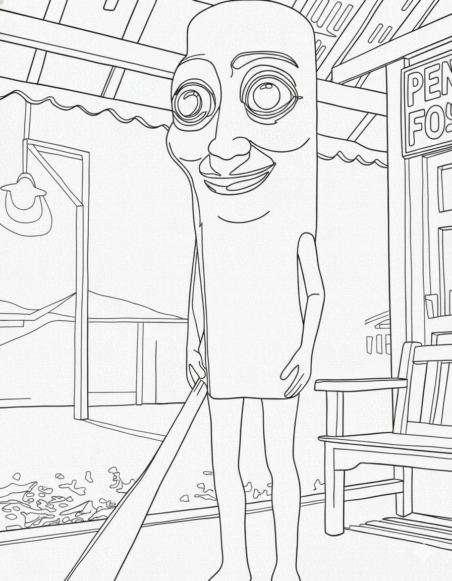 Italian brainrot coloring book page with simple design