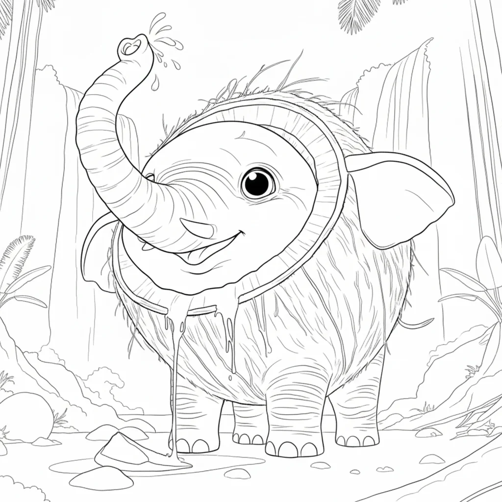 North Pole inspired Italian brainrot fantasy coloring page