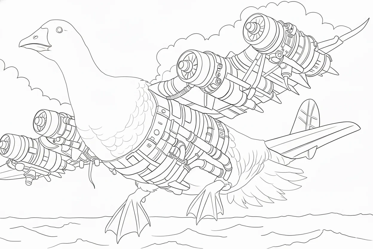 Easy Italian Brainrot coloring page for kids with bold outlines