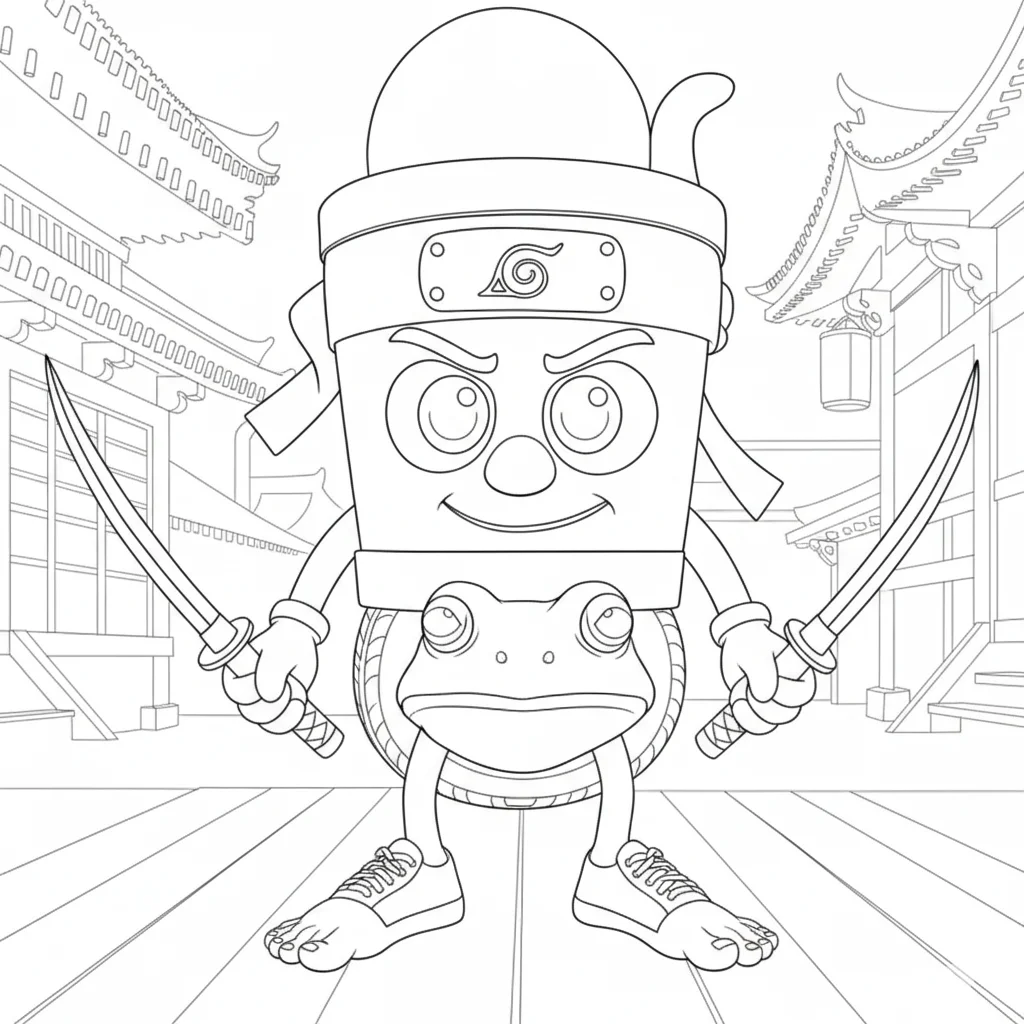 Unwrap surprise Italian brainrot gift coloring page