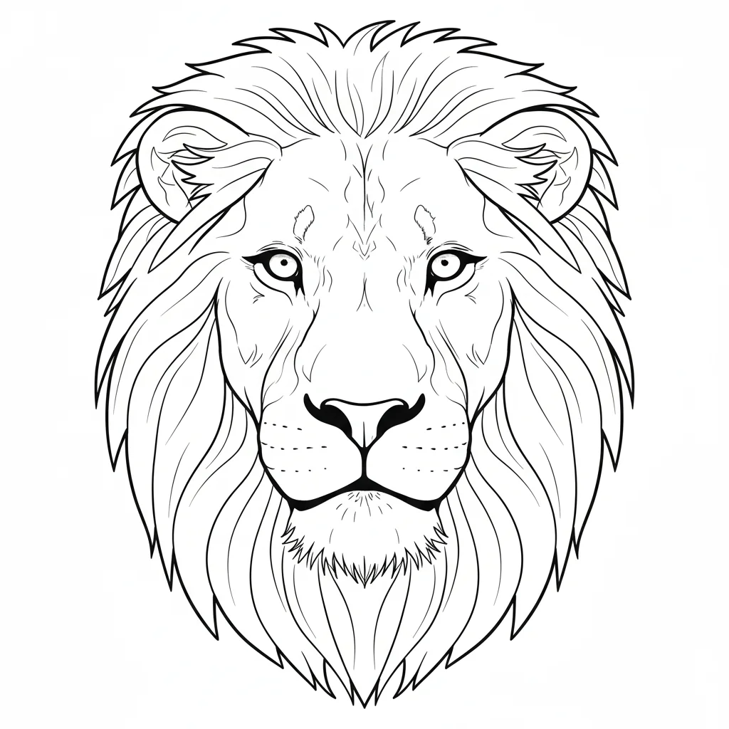 Cartoon lion decorative coloring sheet