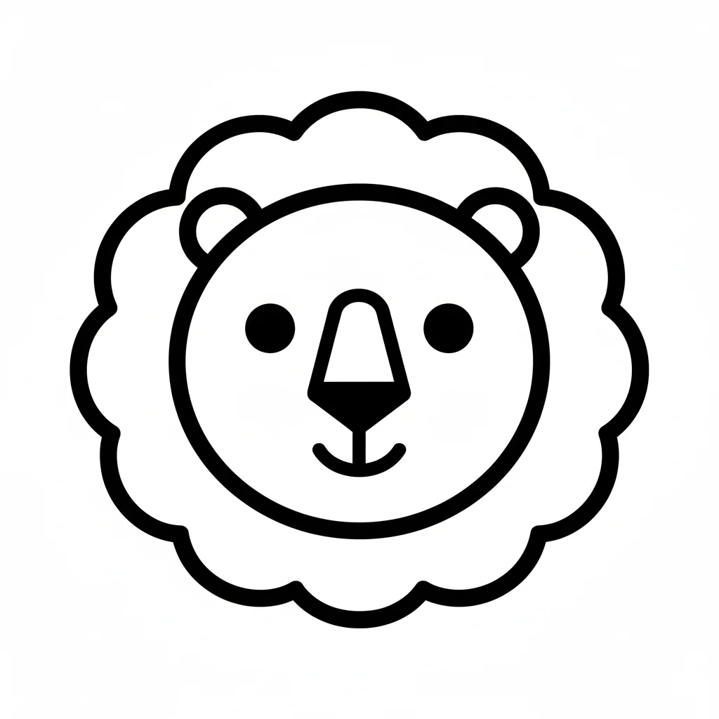 Traditional lion design coloring page