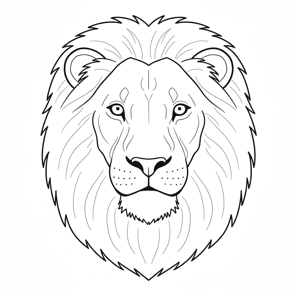 Mandala lion circular coloring page