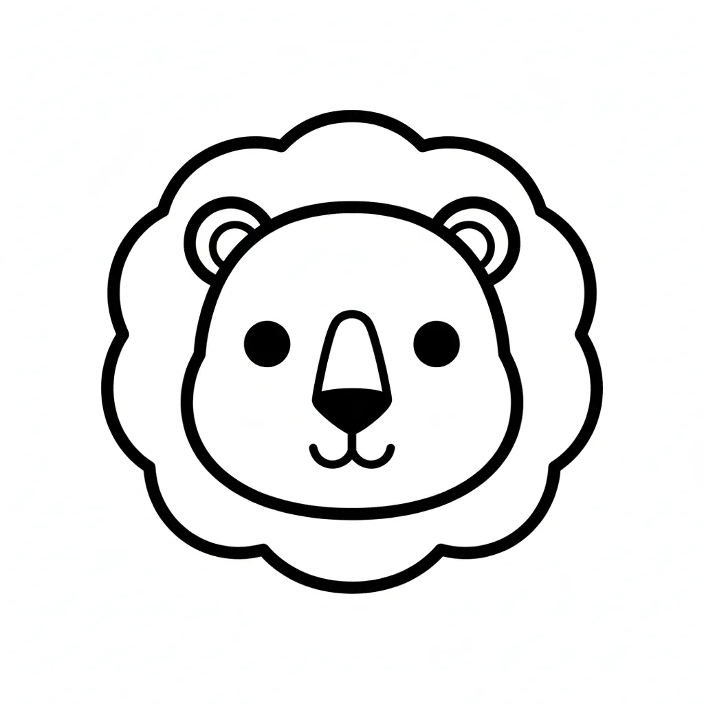 Lion cub character coloring sheet for children